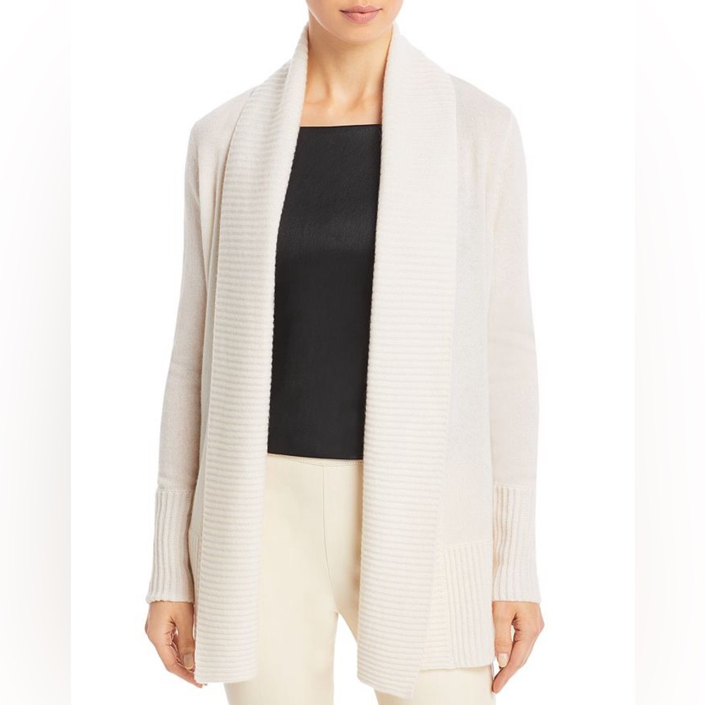 C by Bloomingdale’s Ivory Cashmere Shawl Collar Cardigan XL Brand New